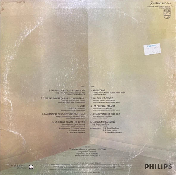 Johnny Hallday C'est La Vie LP Plak - Resim 2