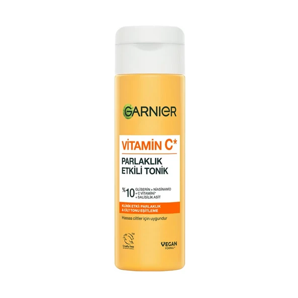 Garnier Vitamin C Parlaklık Etkili Canlandırıcı Tonik Gliserin Niasinamid Salisilik Asit 120 ml ürün görseli 1