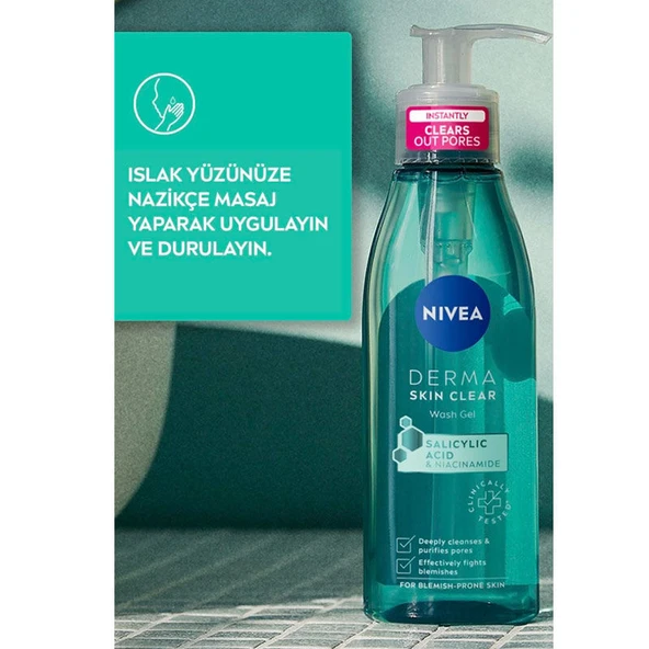 Nivea Derma Skin Clear Yüz Temizleme Jeli 150 ml ürün görseli 1