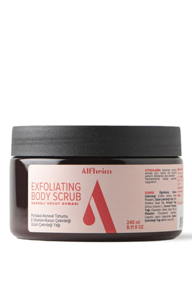 Alfheim Exfoliating Body Scrub Kahveli Vücut Ovması 240 ml ürün görseli 1