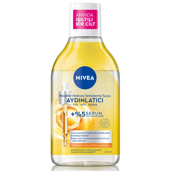 Nivea Aydınlatıcı Micellar Makyaj Temizleme Suyu Serum İçerikli Donuk ve Hassas Cilt Tipleri 400 ml ürün görseli 1
