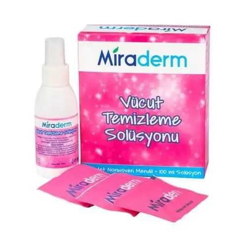 Miraderm Vücut Temizleme Losyonu 20 Yaprak + 100 ml Solüsyon ürün görseli 1