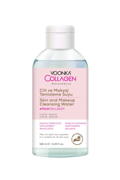 Voonka Biocosmetics Atelocollagen Cilt ve Makyaj Temizleme Suyu 500 ml ürün görseli 1