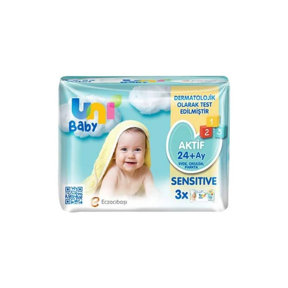 Uni Baby Aktif Sensitive Islak Mendil 24+ Ay 52 Yaprak ürün görseli 1
