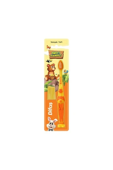 Difaş Sweet Animals Diş Fırçası Yumuşak - Turuncu ürün görseli 1
