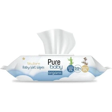 Pure Baby Organic Yenidoğan Islak Havlu 70 Yaprak ürün görseli 1