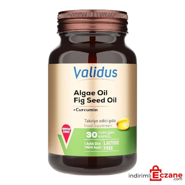Validus Algae Oil + Fig Seed Oil + Curcumin 30 Softgel ürün görseli 1