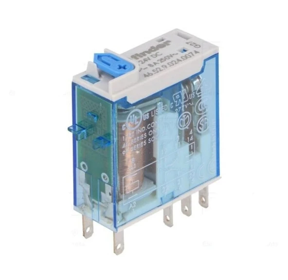FİNDER 24v DC 8 Pinli Röle 2 Açık 2 Kapalı Kontaklı 8 Amper (Bobin 24 Volt Doğru Akım 8 Kalın Soket Ayaklı Role) ürün görseli 1