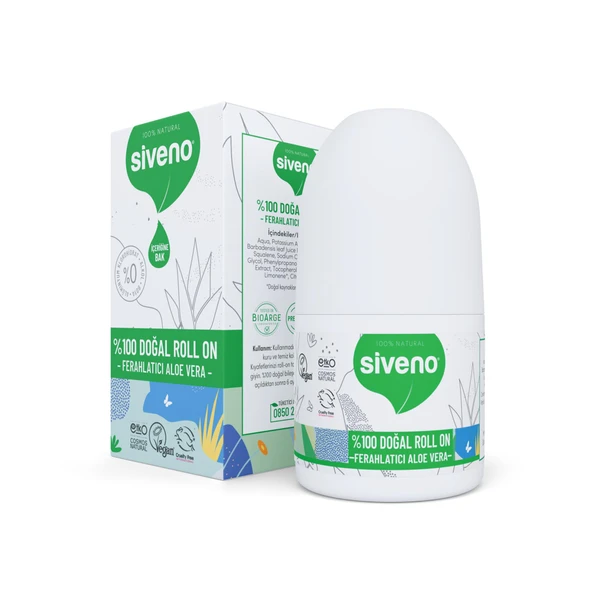 Siveno Roll-On Aloe Vera Deodorant Ter Kokusu Önleyici Bitkisel Lekesiz Vegan 50 ml ürün görseli 1