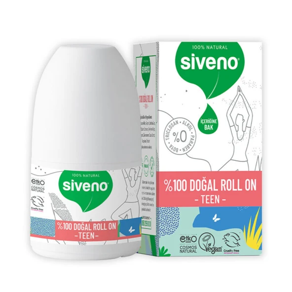 Siveno Roll-On Teen Girl Genç Kız Deodorant Ter Kokusu Önleyici Bitkisel Lekesiz Vegan 50 ml ürün görseli 1