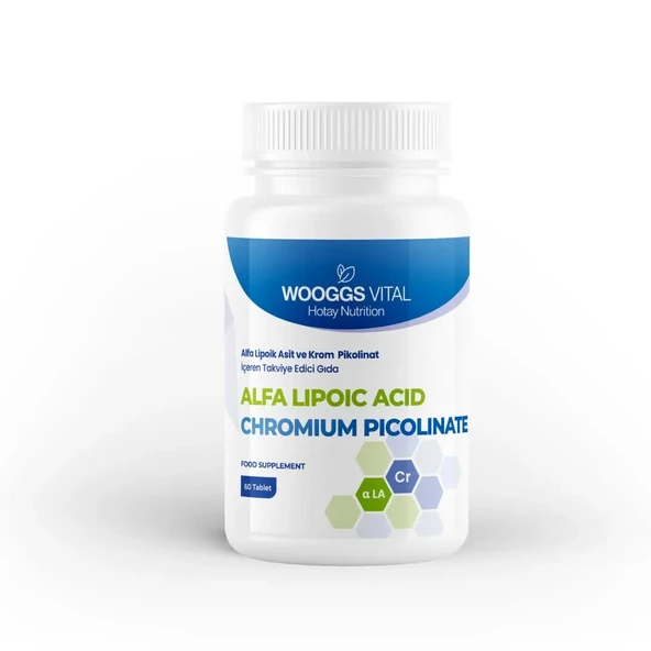 Wooggs Vital Alfa Lipoic Asit ve Chromium Picolinate İteg 60 Tablet ürün görseli 1