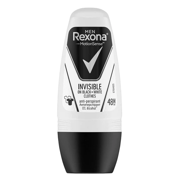 Rexona İnvisible Black White Erkek Roll On Deodorant 50 ml ürün görseli 1