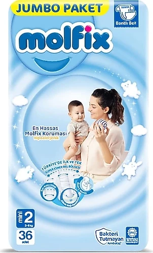 Molfix Bebek Bezi Mini 3-6 kg No: 2 36'lı ürün görseli 1