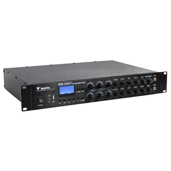 Westa WM-450UT 450W 6 Bölge Kontrollü Profesyonel Mikser Anfi Bluetooth, USB Ve Eko Destekli Hat Trafolu Güç Ünitesi ürün görseli 1