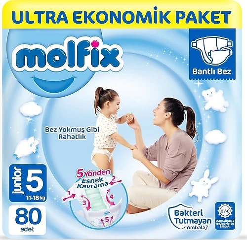 Molfix Bebek Bezi 5 Numara 80'li ürün görseli 1