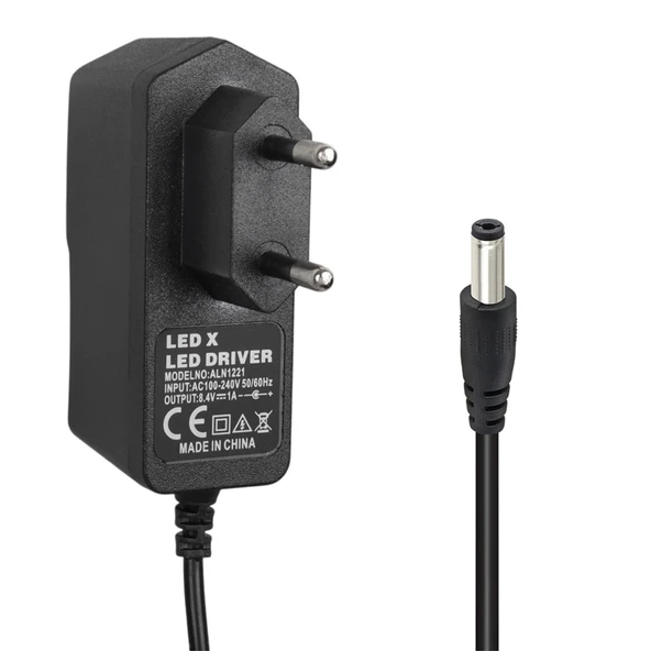 Powermaster PM-5401 8.4 Volt 1 Amper Lityum Pil Şarj Cihazı Adaptörü (5.5X2.5 Uç) ürün görseli 1