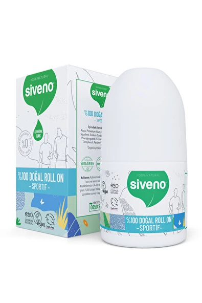 Siveno Roll-On Sportif Sporcu Deodorant Ter Kokusu Önleyici Bitkisel Lekesiz Vegan 50 ml ürün görseli 1