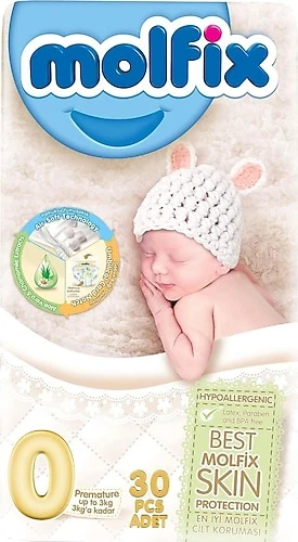 Molfix Bebek Bezi 0 Numara Premature 30'lu ürün görseli 1