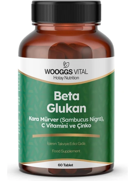 Wooggs Vital Beta Glukan Kara Mürver C Vitamini Ve Çinko 60 Tablet ürün görseli 1
