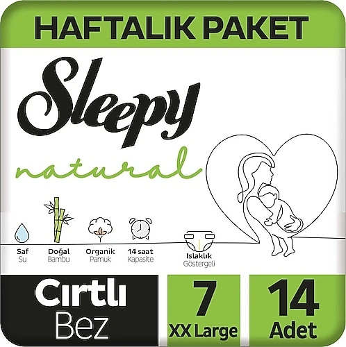 Sleepy Natural Ultra Hassas Cırtlı Bez No: 7 14'lü ürün görseli 1