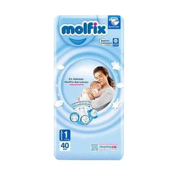 Molfix Yenidoğan 2-5 kg Bebek Bezi No: 1 40'lı ürün görseli 1