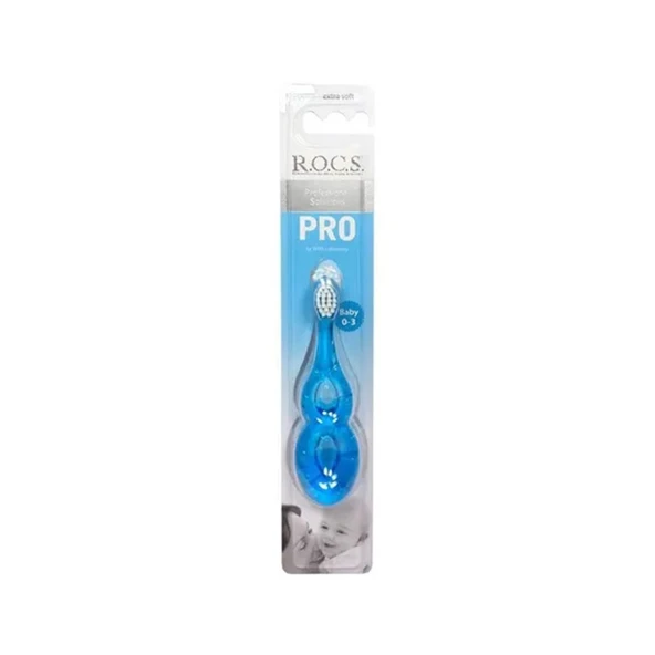 Rocs Baby Neon 0-3 Yaş Bebek Diş Fırçası - Mavi ürün görseli 1