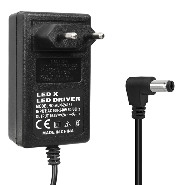 Powermaster PM-5284 16.8 Volt - 2 Amper - 33.6 Watt 5.5*2.5 Mm L Uçlu Şarjlı Matkap Adaptörü ürün görseli 1