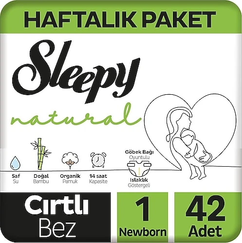 Sleepy Natural Ultra Hassas Bebek Bezi 1 Numara 42'li ürün görseli 1
