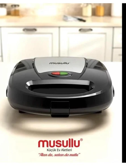Musullu Siyah Waffle Tost Makinası 750 W ürün görseli 1