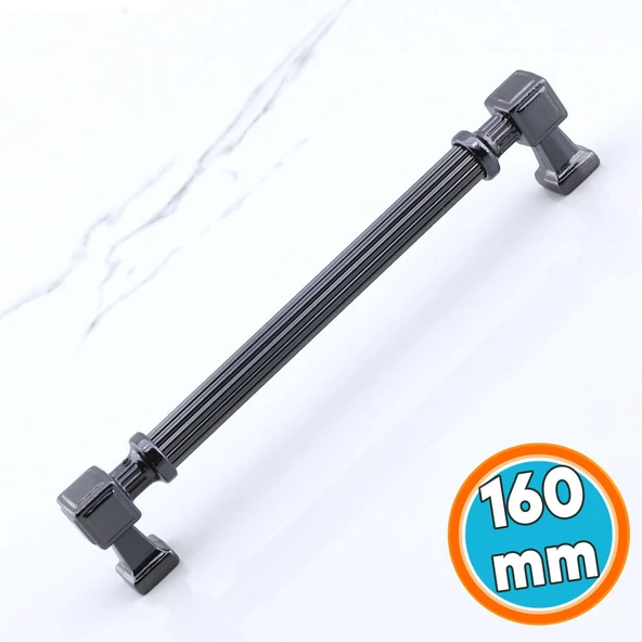 Mobilya Çekmece Mutfak Dolabı Dolap Kulpları Kulb 16 cm Metal Füme Renk Kulp 160 mm ürün görseli 1