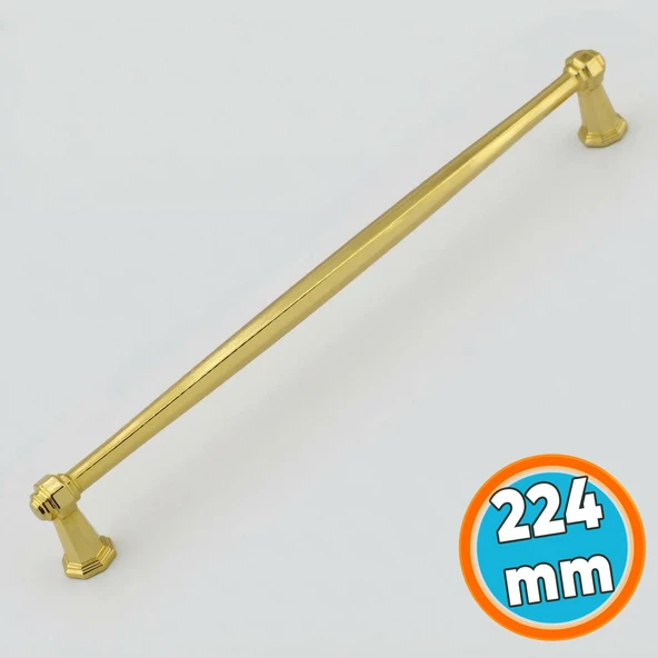 Mobilya Mutfak Dolabı Çekmece Dolap Kapak Kulpu Düz Metal Kulpları Kulbu Kulpu 224 Mm Altın ürün görseli 1