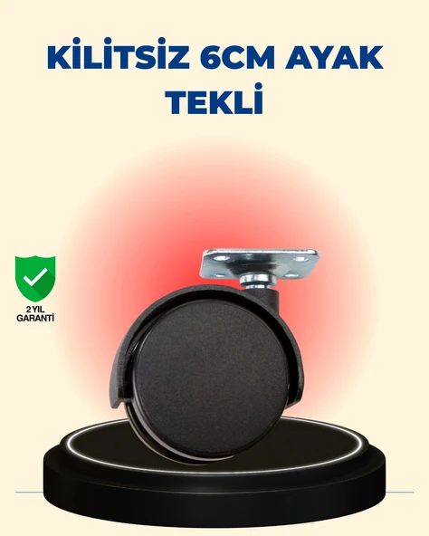 Masa ve Sehpa İçin 6 cm Kilitsiz Ayak Tekli ürün görseli 1