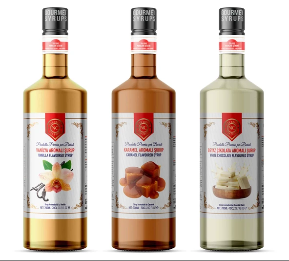 Nish Vanilya Karamel Beyaz Çikolata Şurupları 3 x 700 ML - Pet Şişe ürün görseli 1