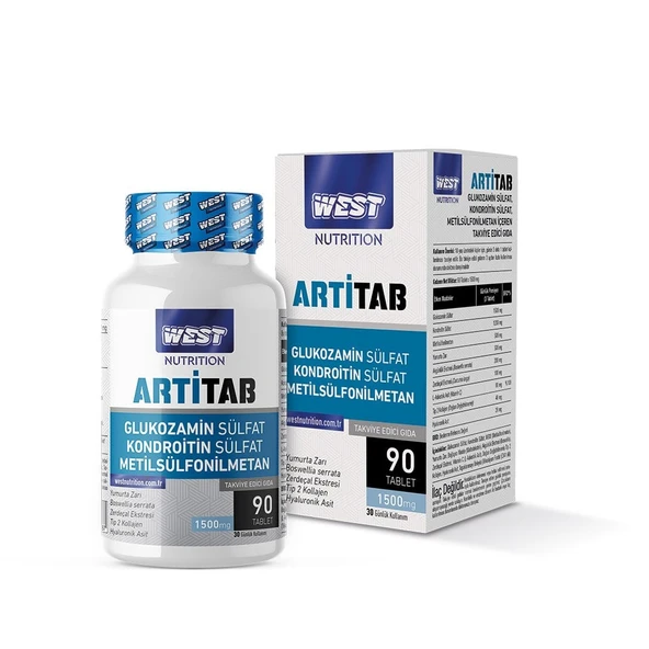 Artitab Glukozamin Sülfat Kondroitin Sülfat MSM Hyaluronik Asit Tip 2 Kollajen 90 Tablet ürün görseli 1
