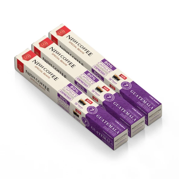 Nish Coffee Single Orijin Kapsül Kahve Guatemala (Nespresso Uyumlu) 3lü Set (30 Kapsül) ürün görseli 1