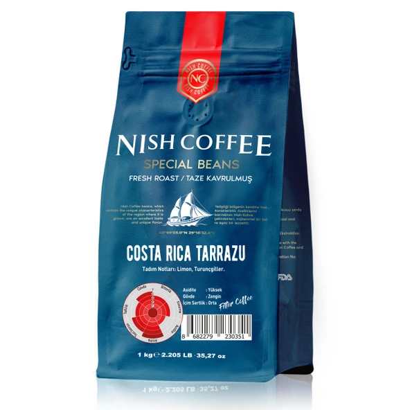 Nish Filtre Kahve Costa Rica Tarrazu 1 Kg ürün görseli 1
