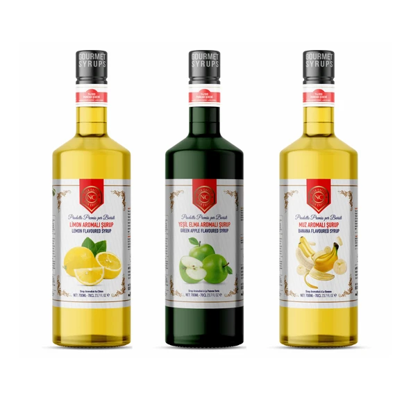 Nish Elma Limon Muz Aromalı Şurup 3 x 700 ML - Pet Şişe ürün görseli 1