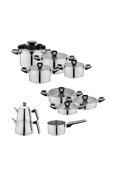 Premium Çelik Çeyiz Seti 18 Parça-Inox - Resim 3
