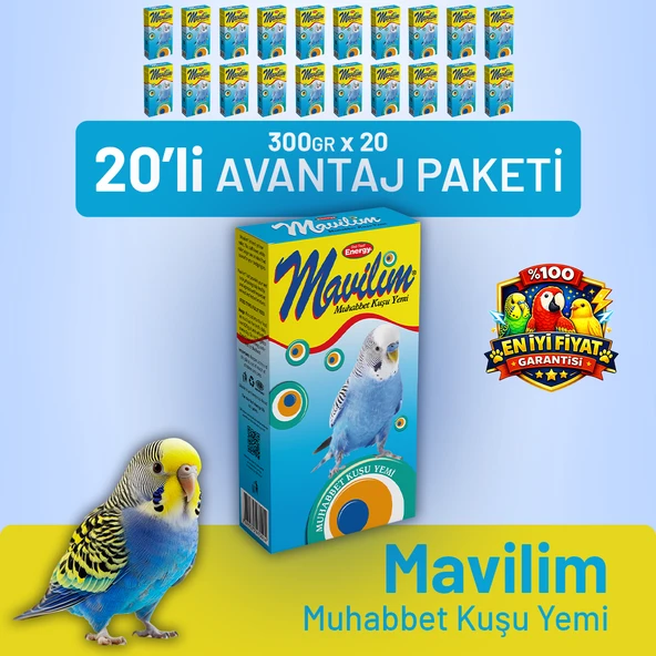 Mavilim Muhabbet Kuşu Yemi - 20 Adet ürün görseli 1