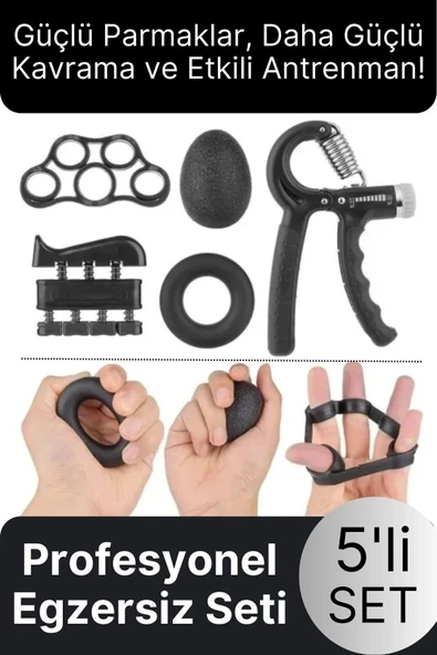 #EgzersizSeti Fizik Tedavi Kavrama Rehabilitasyon El Ve Parmak Güçlendirici Egzersiz Seti 5'li Set ürün görseli 1