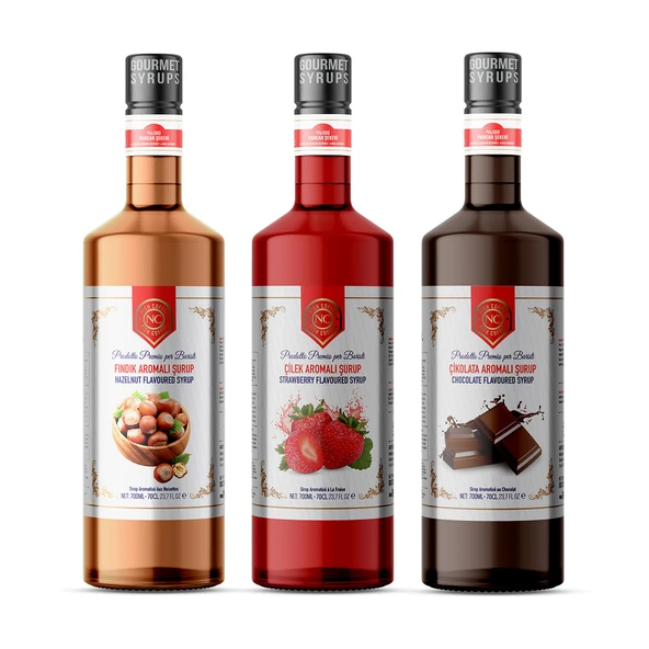 Nish Fındık Çilek Çikolata Şurupları 3 x 700 ML - Pet Şişe ürün görseli 1