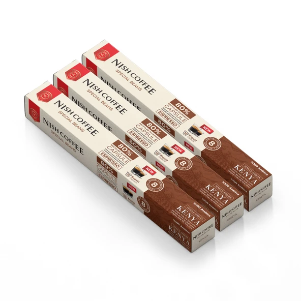 Nish Coffee Single Orijin Kapsül Kahve Kenya (Nespresso Uyumlu) 3lü Set (30 Kapsül) ürün görseli 1