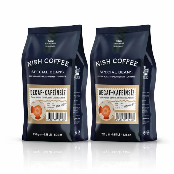 Nish Filtre Kahve Decaf Kafeinsiz 2x250 Gr ürün görseli 1