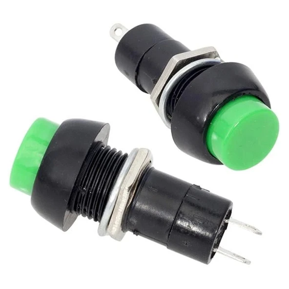 Buton Anahtar PBS-11A-B Yeşil Yuvarlak Basmalı ürün görseli 1