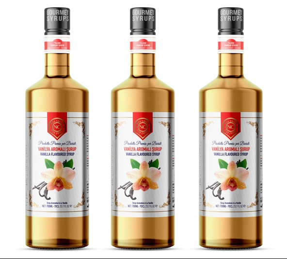 Nish Vanilya Aromalı Şurup 3 x 700 ML - Pet Şişe ürün görseli 1