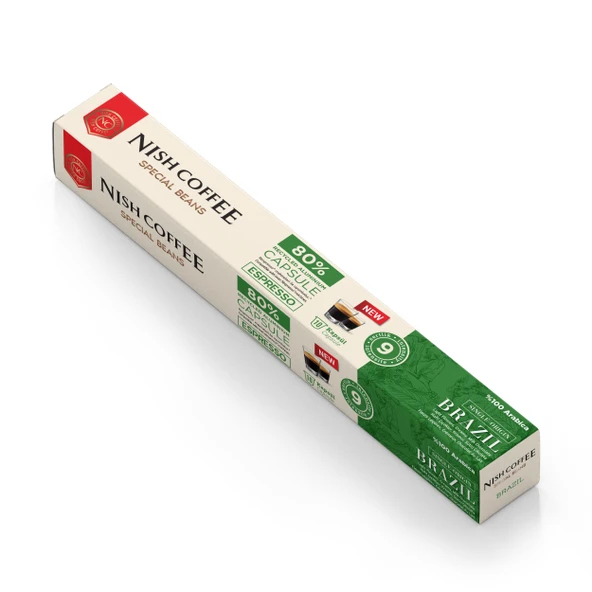 Nish Coffee Single Orijin Kapsül Kahve Brasil (Nespresso Uyumlu)-10 Adet ürün görseli 1