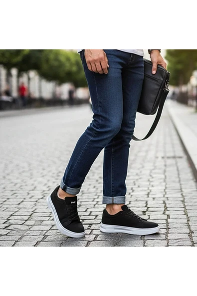 VOLİS M-26173 Siyah-Beyaz Günlük Erkek Sneaker Ayakkabı ürün görseli 1