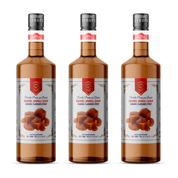 Nish Karamel Aromalı Şurup 3 x 700 ML - Pet Şişe ürün görseli 1