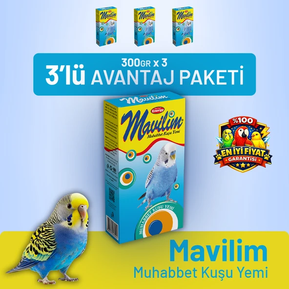 Mavilim Muhabbet Kuşu Yemi - 3 Adet ürün görseli 1