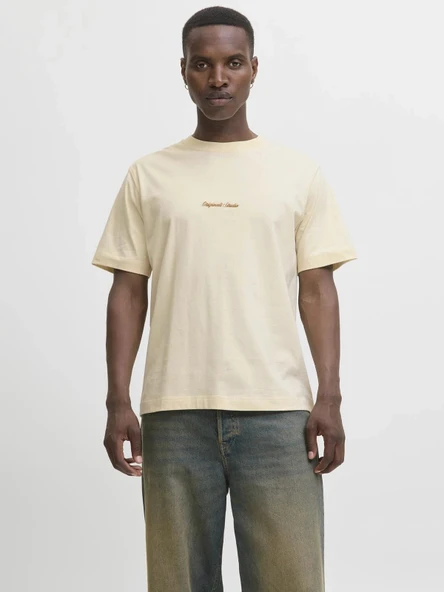 Jack&jones 12282892 0 Yaka Erkek Tshirt - Krem ürün görseli 1